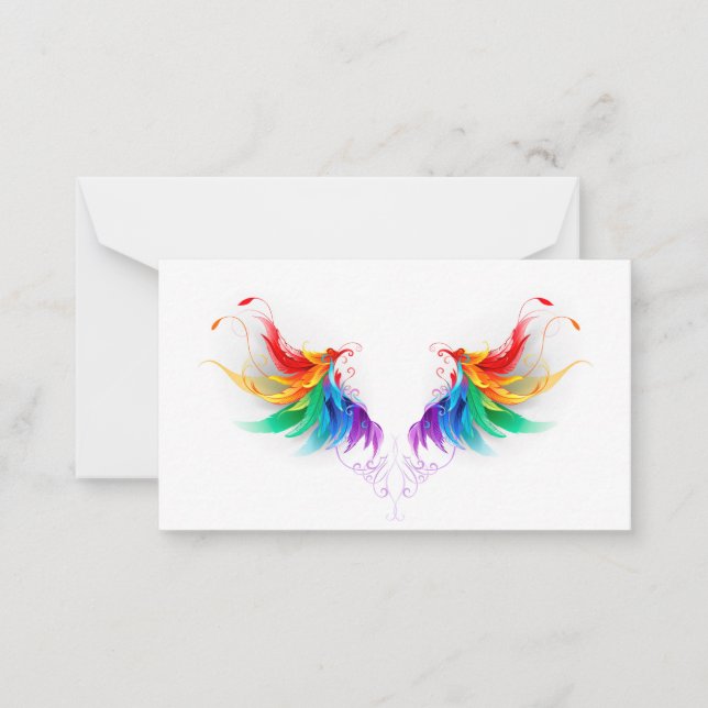 Fluffy Rainbow Wings Card (Front)