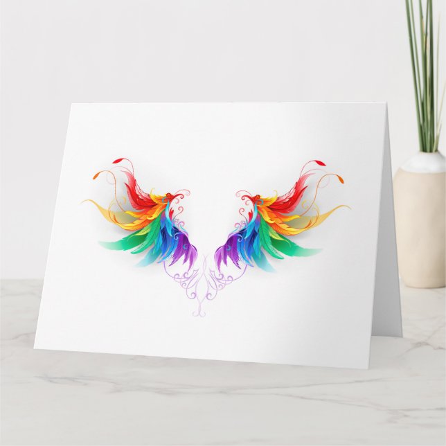 Fluffy Rainbow Wings Card (Front)