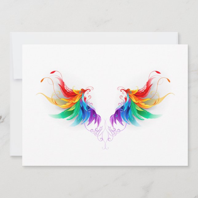 Fluffy Rainbow Wings Card (Front)