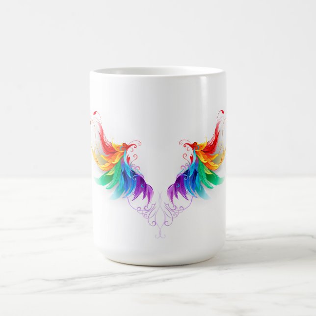 Fluffy Rainbow Wings Coffee Mug (Center)