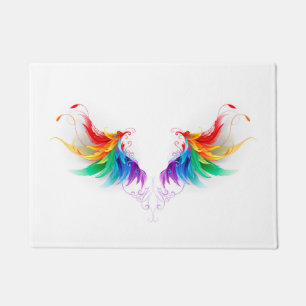 Fluffy Rainbow Wings Doormat