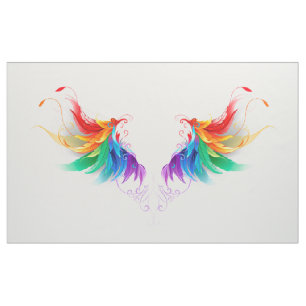 Fluffy Rainbow Wings Fabric