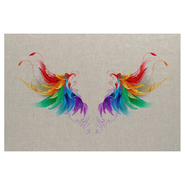 Fluffy Rainbow Wings Fabric (Yard)