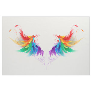 Fluffy Rainbow Wings Fabric