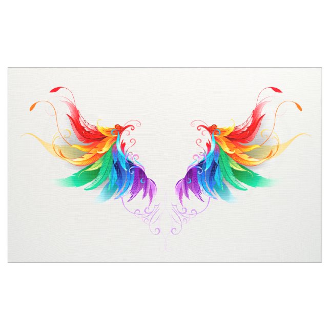 Fluffy Rainbow Wings Fabric (Yard)