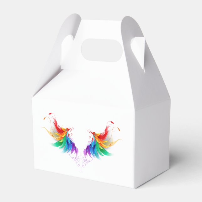 Fluffy Rainbow Wings Favor Box (Front Side)
