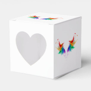 Fluffy Rainbow Wings Favor Box