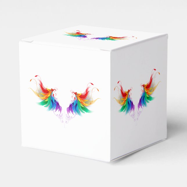 Fluffy Rainbow Wings Favor Box (Front Side)