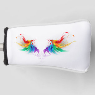 Fluffy Rainbow Wings Golf Head Cover