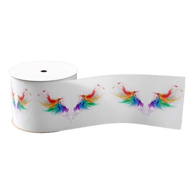 Fluffy Rainbow Wings Grosgrain Ribbon (Spool)