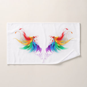 Fluffy Rainbow Wings Hand Towel