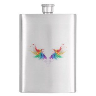 Fluffy Rainbow Wings Hip Flask