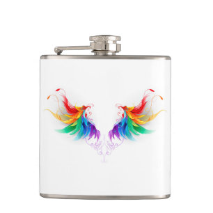 Fluffy Rainbow Wings Hip Flask
