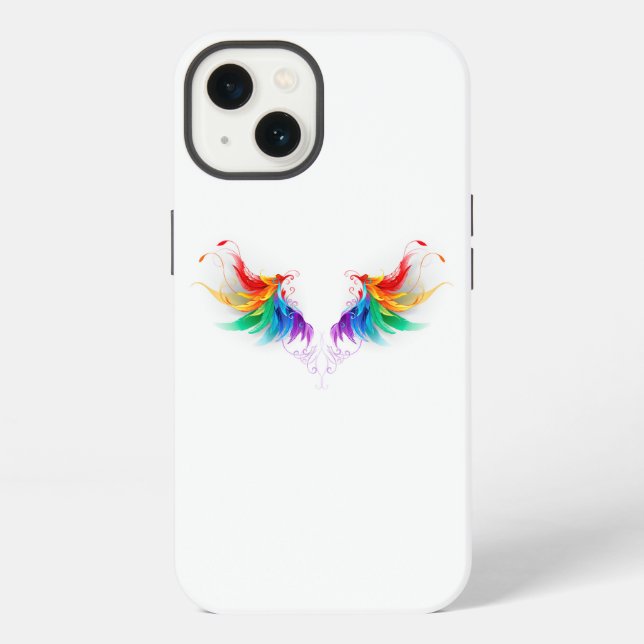Fluffy Rainbow Wings iPhone Case (Back)