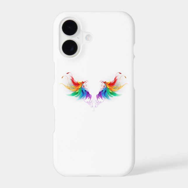 Fluffy Rainbow Wings iPhone Case (Back)