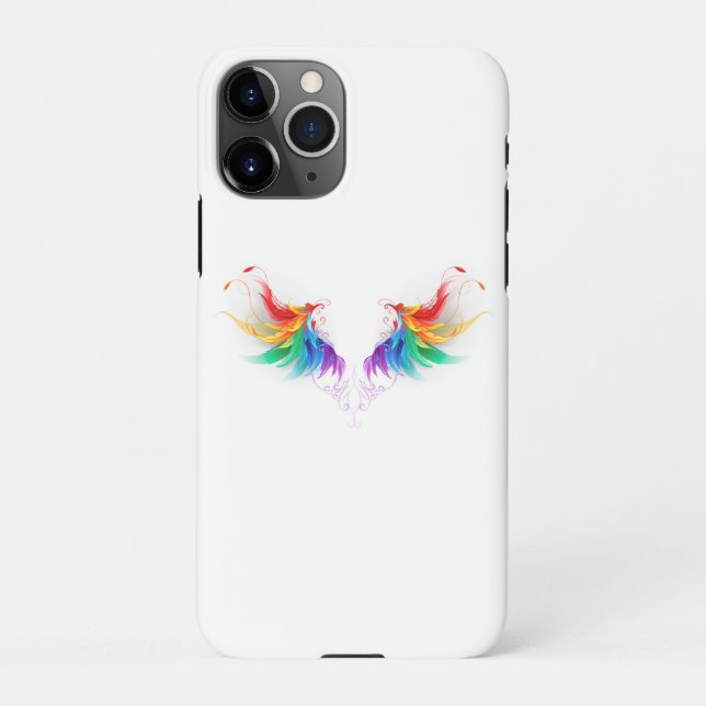 Fluffy Rainbow Wings iPhone Case (Back)