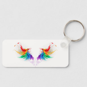 Fluffy Rainbow Wings Keychain