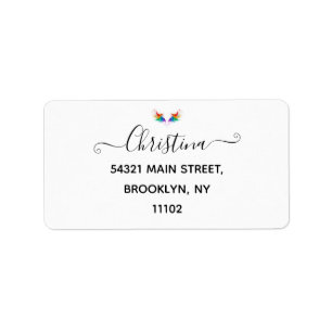 Fluffy Rainbow Wings Label