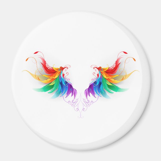 Fluffy Rainbow Wings Magnet (Front)