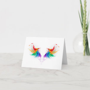 Fluffy Rainbow Wings Note Card