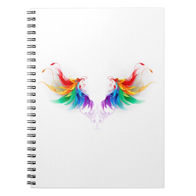 Fluffy Rainbow Wings Notebook (Front)