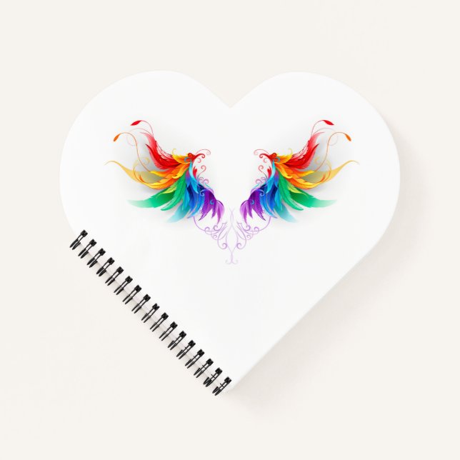 Fluffy Rainbow Wings Notebook (Front)