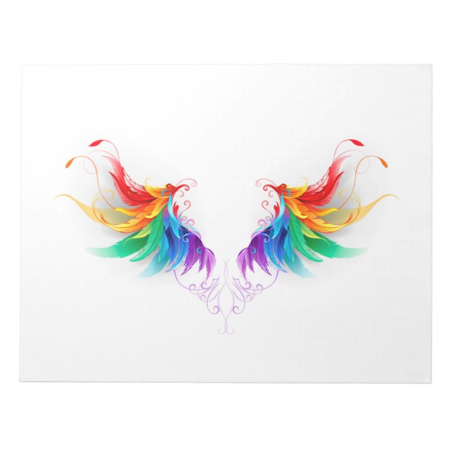 Fluffy Rainbow Wings Notepad (Front)