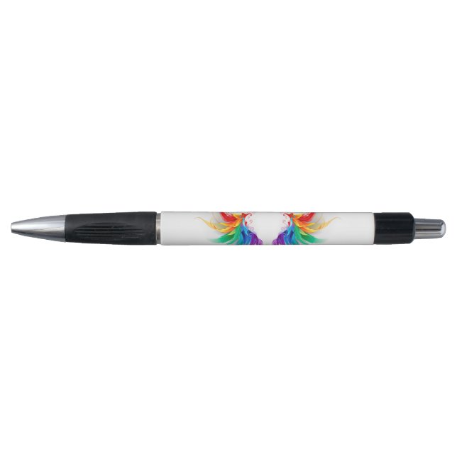 Fluffy Rainbow Wings Pen (Front)