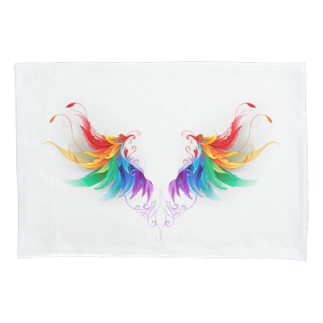 Fluffy Rainbow Wings Pillowcase (Front)