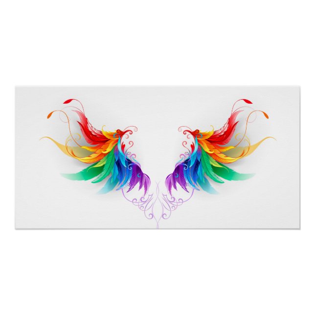 Fluffy Rainbow Wings Poster (Front)