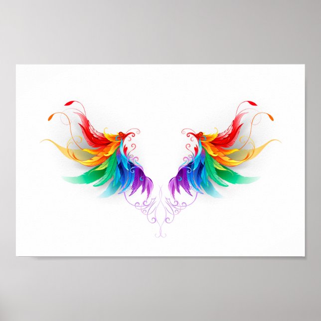 Fluffy Rainbow Wings Poster (Front)