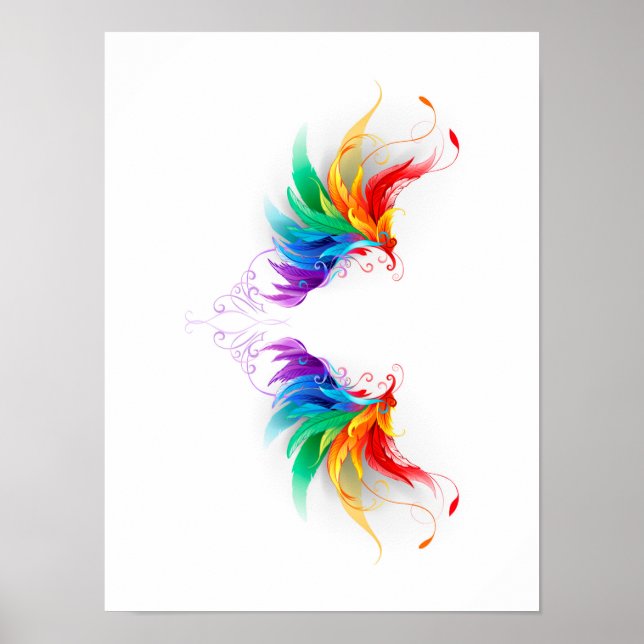 Fluffy Rainbow Wings Poster (Front)