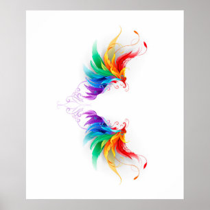 Fluffy Rainbow Wings Poster