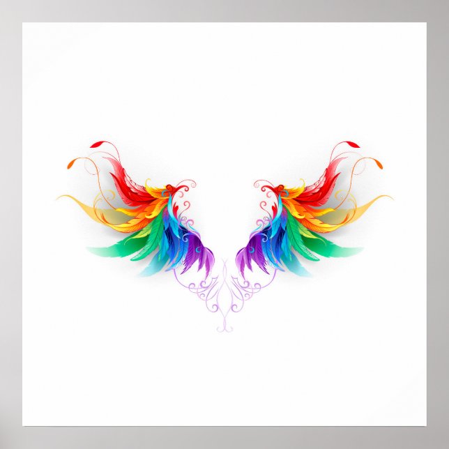 Fluffy Rainbow Wings Poster (Front)