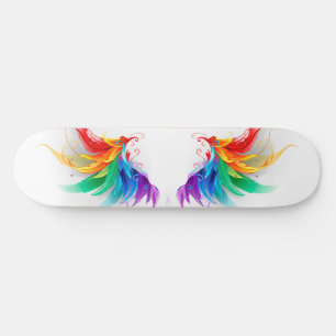 Fluffy Rainbow Wings Skateboard