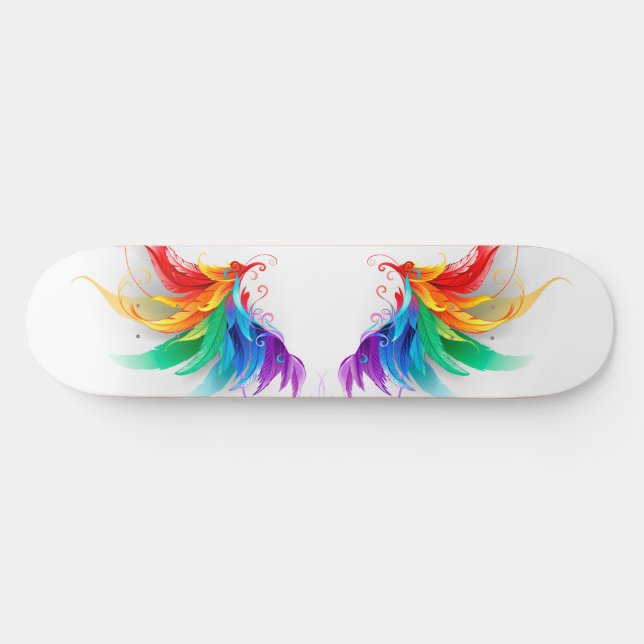 Fluffy Rainbow Wings Skateboard (Horz)