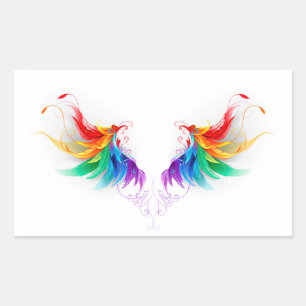 Fluffy Rainbow Wings Sticker