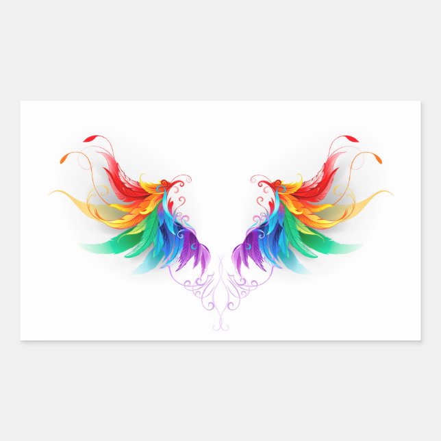 Fluffy Rainbow Wings Sticker (Front)