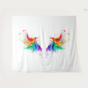 Fluffy Rainbow Wings Tapestry