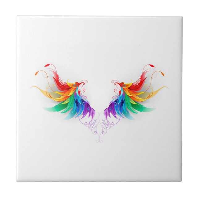 Fluffy Rainbow Wings Tile (Front)