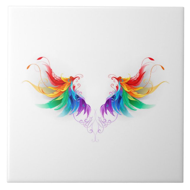 Fluffy Rainbow Wings Tile (Front)