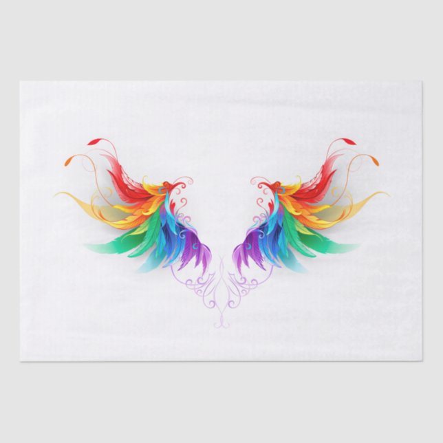 Fluffy Rainbow Wings Tissue Paper (Front)