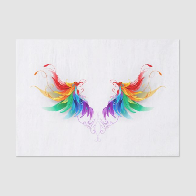 Fluffy Rainbow Wings Tissue Paper (Front)