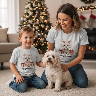Fluffy Reindeer - Bichon Frise dog T-Shirt