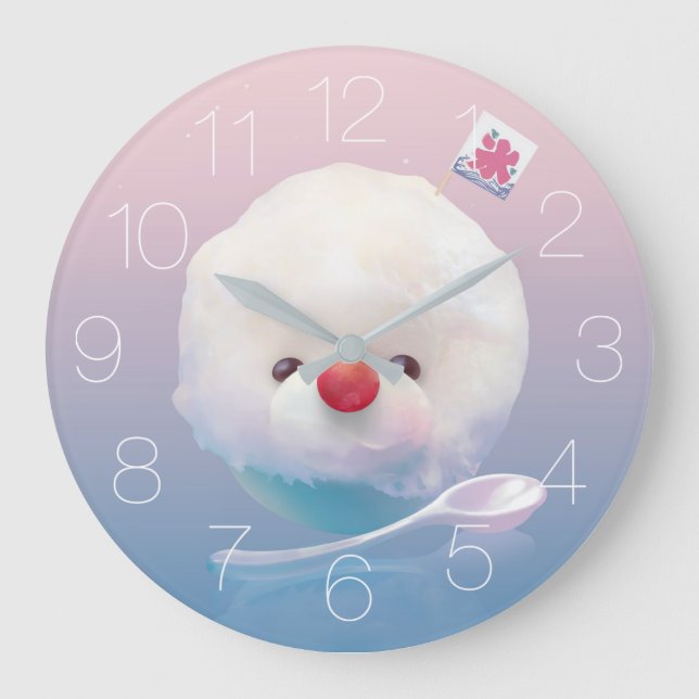 Fluffy Shaved Ice Large Clock (Front)