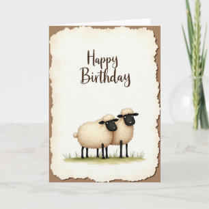 Fluffy Sheep Birthday Card