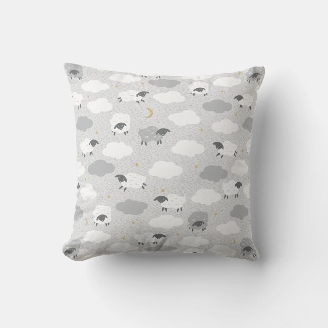 Fluffy Sheep Throw Pillow (Front)