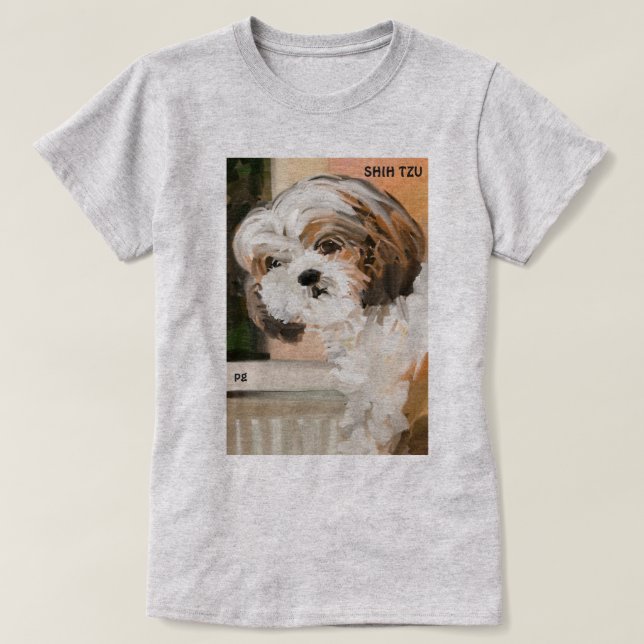 "Fluffy Shih Tzu" T-Shirt (Design Front)