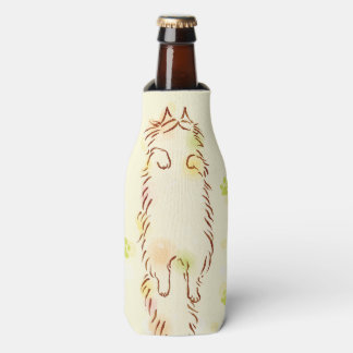 Fluffy Sleepy Cat Bottle Cooler
