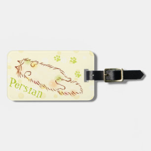 Fluffy Sleepy Cat Luggage Tag